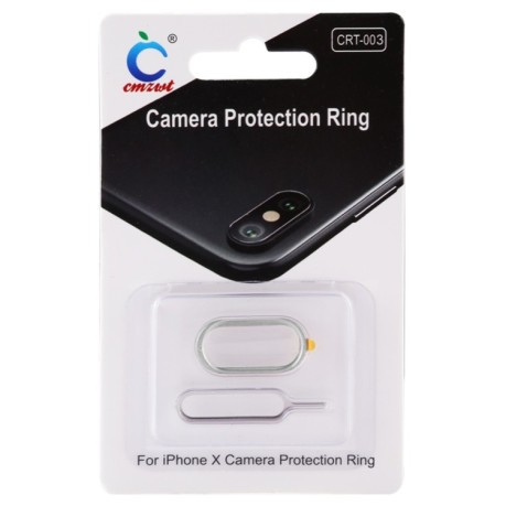 Защитное стекло для камеры с иголкой на iPhone X - серебристое