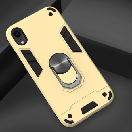 Противоударный чехол Armour Series на iPhone XR - золотой