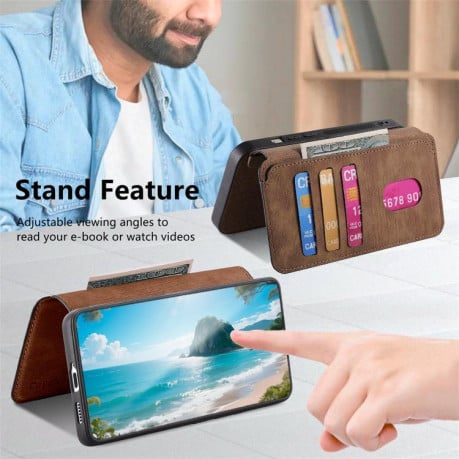 Чехол-книжка CaseNeo MagSafe RFID Anti-theft Retro Leather на Xiaomi Redmi Turbo 4 Pro / Poco F7 5G - коричневый