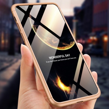 Чохол GKK Three Stage Splicing Full Coverage Case на iPhone XS Max-золотий