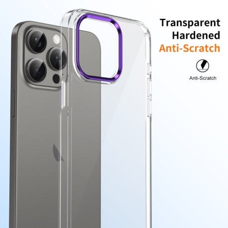 Протиударний чохол Ice Feel HD Transparent PC Full Coverage для iPhone 16 Pro Max - фіолетовий