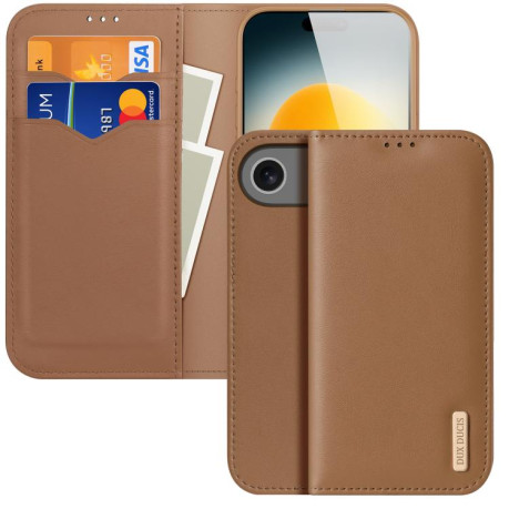 Шкіряний чохол-книжка DUX DUCIS Hivo Series на iPhone Air - коричневий