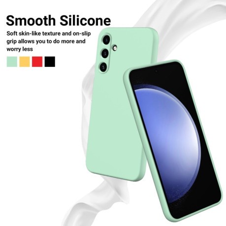 Силиконовый чехол Solid Color Liquid Silicone на Samsung Galaxy M35 - зеленый