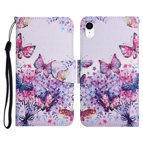 Чехол-книжка Painted Pattern для iPhone XR - Bright Butterfly