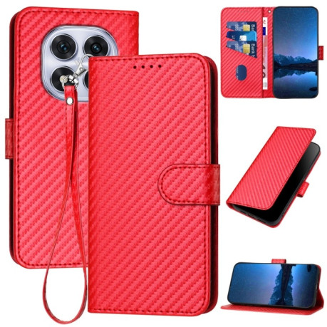 Чохол-книжка Carbon Fiber Texture на Xiaomi Redmi Note 14 Pro 5G/Poco X7 - червоний