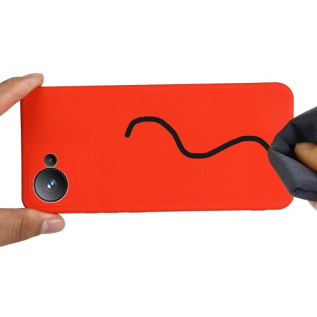Силиконовый чехол Solid Color Liquid Silicone на Realme C30 - красный