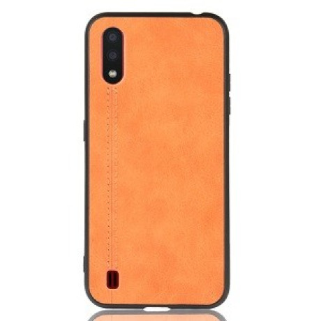 Ударозащитный чехол Sewing Cow Pattern на Samsung Galaxy A01-оранжевый