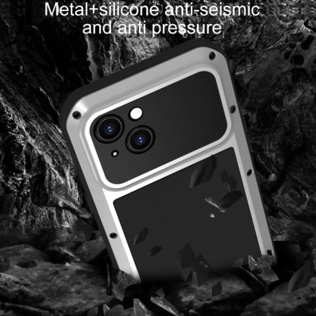 Противоударный чехол LOVE MEI Metal для  iPhone 15 - красный