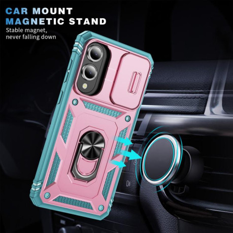 Протиударний чохол Sliding Camshield для Samsung Galaxy S25 Edge 5G - Pink+Green