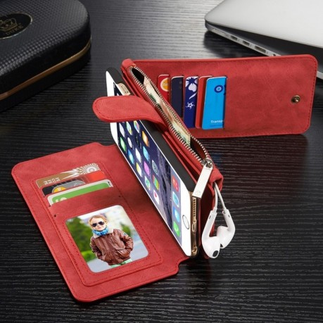 Кожаный чехол- кошелек CaseMe на iPhone 6 Plus &amp; 6s Plus -красный