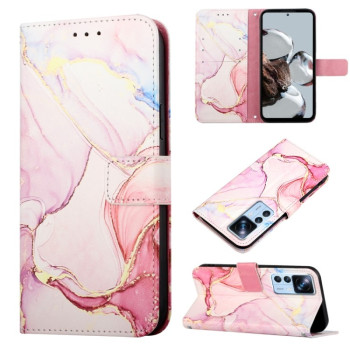 Чехол-книжка PT003 Marble Pattern для Xiaomi 12T/12T Pro/Redmi K50 Ultra - Rose Gold LS005