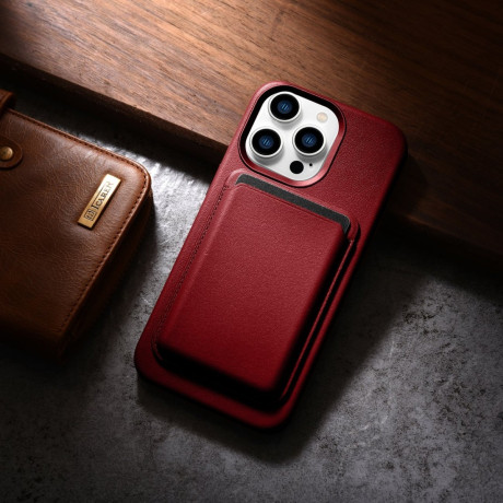Шкіряний чохол iCarer Genuine Leather (MagSafe) для iPhone 14 Pro Max - червоний