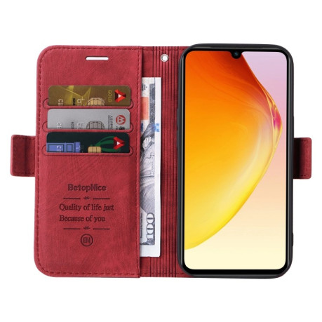 Чохол-книжка BETOPNICE Dual-side Buckle Leather для Vivo V25 / V25e 4G Global - червоний
