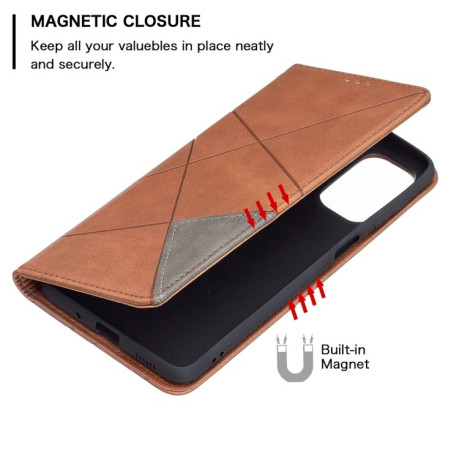 Чехол-книжка Rhombus Texture для Samsung Galaxy M52 5G - коричневый