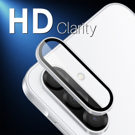 Защитное стекло NORTHJO Glitter Camera Lens Protector Tempered Glass Metal Ring на Samsung Galaxy A56 5G - серебристое