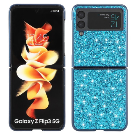 Ударозащитный чехол Glittery Powder на Samsung Galaxy Z Flip3 5G - синий