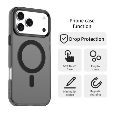 Противоударный чехол Candy Magsafe PC Hybrid TPU для iPhone 17 Pro - черный