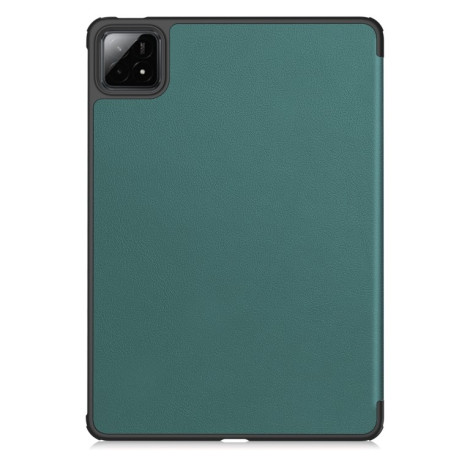 Чехол Custer Texture Three-folding Sleep/Wake-up для Xiaomi Pad 7 / 7 Pro- черный - зеленый