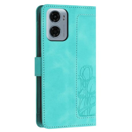 Чохол-книжка Tulips Embossed Leather для Motorola Moto G05 - зелений