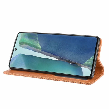 Чехол-книжка Magnetic Buckle Retro на Samsung Galaxy S20 FE - коричневый