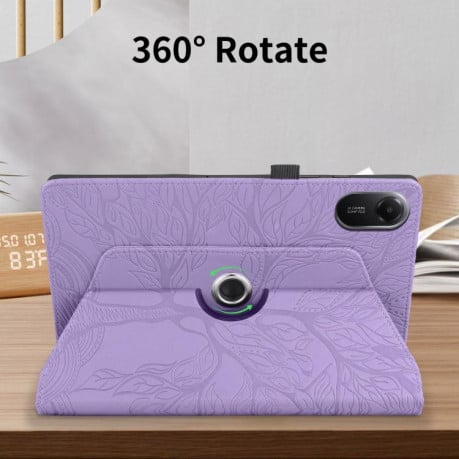 Чехол-книжка Tree Life Embossed Rotation Leather для Xiaomi Redmi Pad 2 - фиолетовый