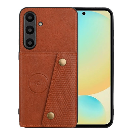 Противоударный чехол Double Buckle для Samsung Galaxy A36 5G - коричневый