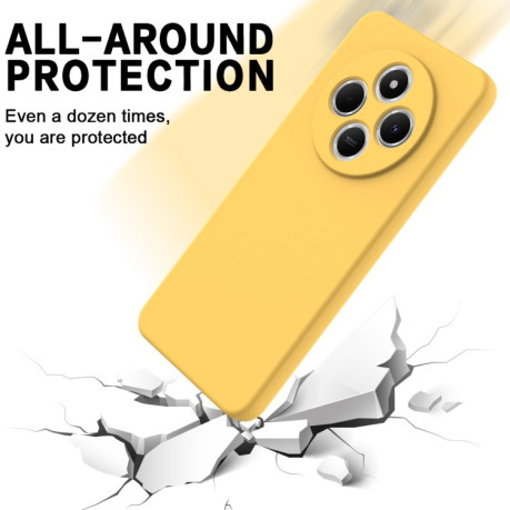 Силиконовый чехол Solid Color Liquid Silicone на Xiaomi Redmi A4 5G - желтый