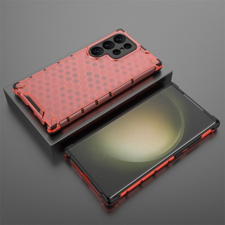 Противоударный чехол Honeycomb на Samsung Galaxy S24 Ultra 5G - красный