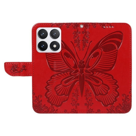 Чохол-книжка Swallowtail Butterfly Embossed Leather для Xiaomi 14T Pro - червоний