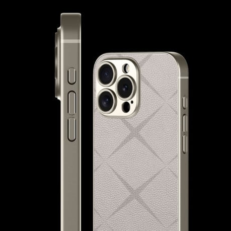 Противоударный чехол GKK Asterism Metal Paint Skin Feel Leather для iPhone 16 Pro Max - черный