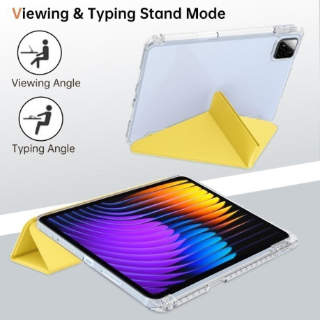 Чехол-книжка Clear Acrylic Demation Leather для Xiaomi Pad 7 / 7 Pro - желтый