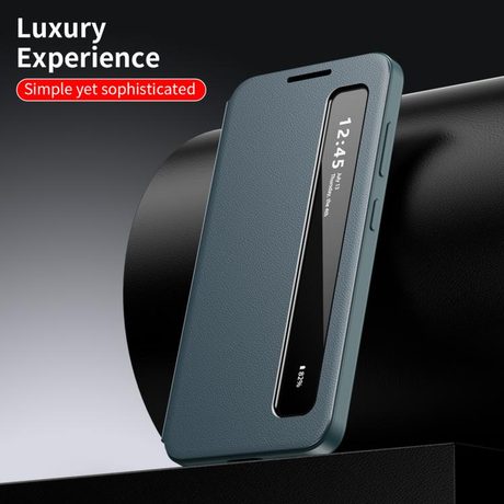 Чехол-книжка Smart View Window Leather для Samsung Galaxy S26+ 5G — зелёный