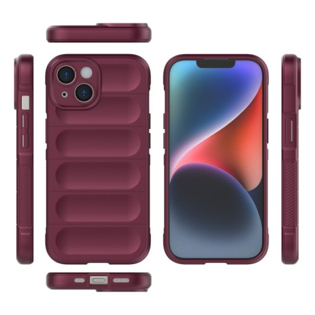 Силиконовый чехол Magic Flannel для iPhone 15 - голубой