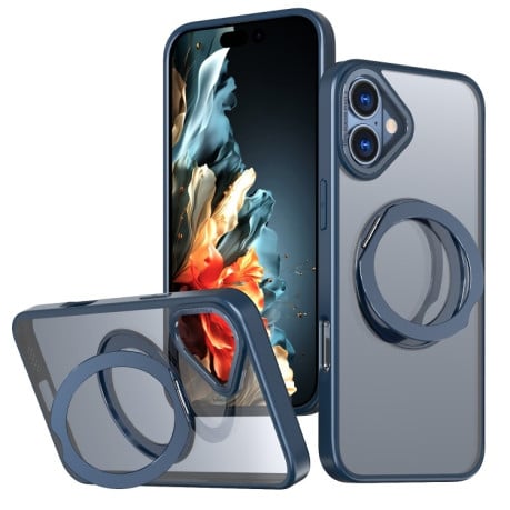 Противоударный чехол Wing Series MagSafe Magnetic Ring Holder для  iPhone 16 Plus - синий