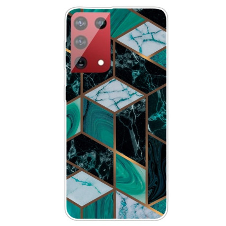 Протиударний чохол Marble Pattern для Samsung Galaxy S21 Ultra - Rhombus Dark Green