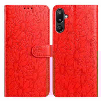 Чехол-книжка Daisy Embossed Leather для Samsung Galaxy F16 5G / M16 5G - красный