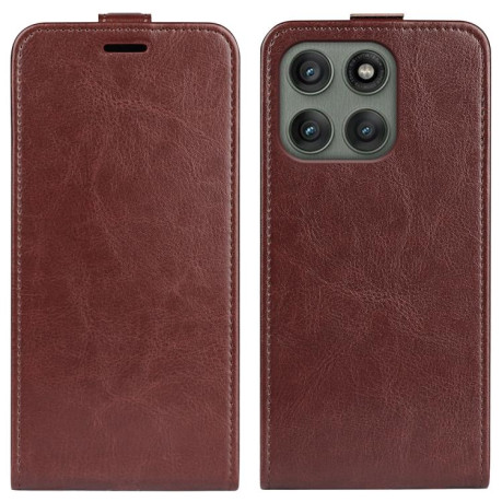 Чехол Cross Leather Ring Vertical Zipper Wallet для Motorola Edge 60 Pro - коричневий