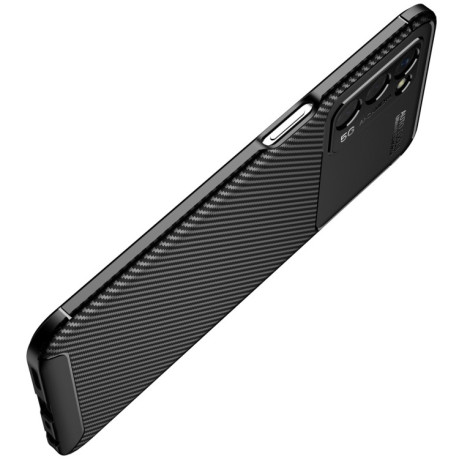 Ударозащитный чехол HMC Carbon Fiber Texture на OPPO A55 5G - черный