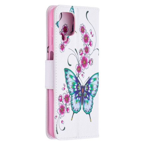 Чехол-книжка Colored Drawing для Samsung Galaxy A12/M12 - Two Butterflies