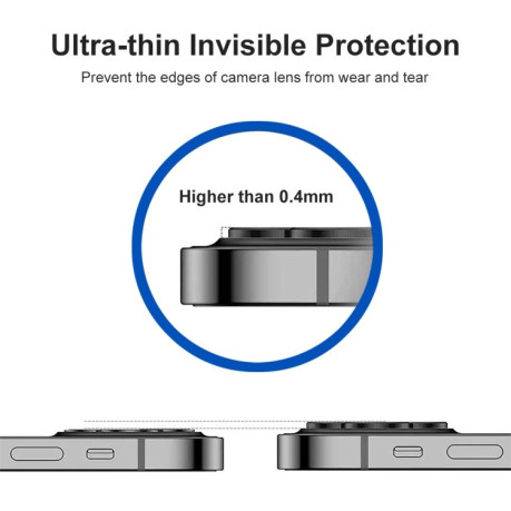 Комплект защитных стекол на камеру ENKAY Aluminium для iPhone 13 / 13 mini - черные