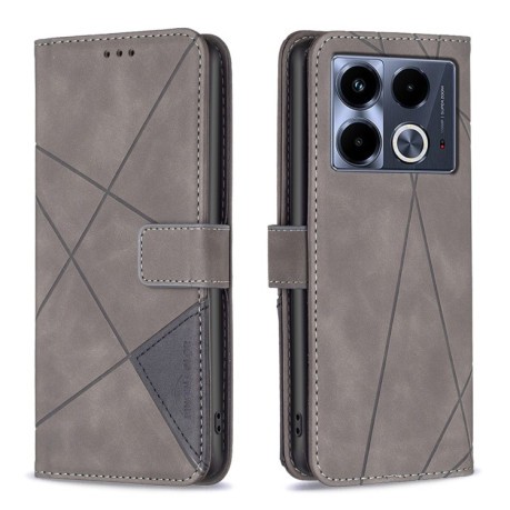 Чохол-книжка Rhombus Texture для Infinix Note 40 4G - сірий