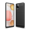 Чохол Brushed Texture Carbon Fiber Samsung Galaxy A12 - чорний