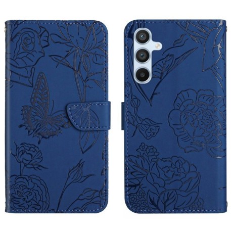 Чохол-книжка Skin Feel Butterfly Embossed для Samsung Galaxy A55 5G - синій