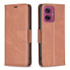 Чохол-книжка Lambskin Texture Pure Color для Motorola Moto G55 - коричневий