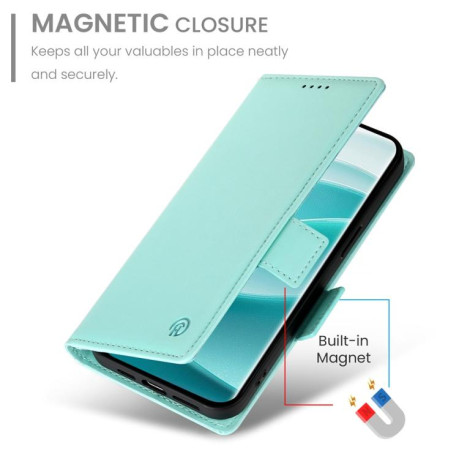 Чехол-книжка Side Buckle Magnetic Frosted Leather для Xiaomi Redmi Note 14 Pro 4G - зеленый