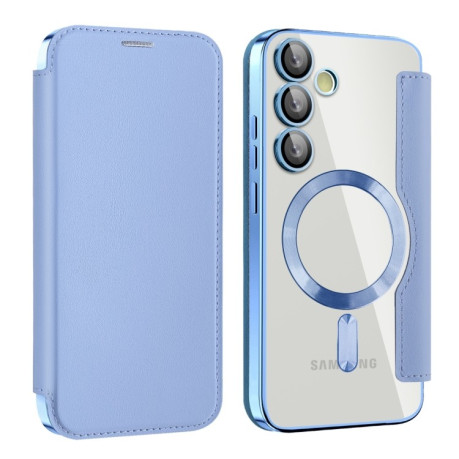 Чехол-книжка Shield MagSafe RFID Anti-theft Leather для Samsung Galaxy S24 FE 5G - синий