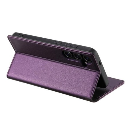 Чохол-книжка N.BEKUS P3 RFID Stitching з кишенькою на карток на Samsung Galaxy S25 FE 5G - фіолетовий