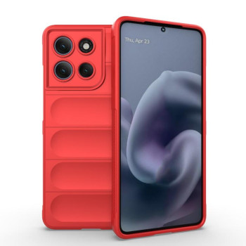 Силиконовый чехол Magic Flannel на Motorola Moto G86 Power - красный