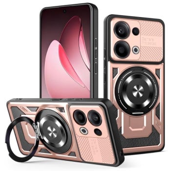 Ударозащитный чехол Armor Rotating Holder MagSafe на OPPO Reno13 5G - золото