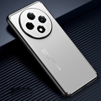 Противоударный чехол Frosted Metal для OPPO A3 Pro 5G - серебристый